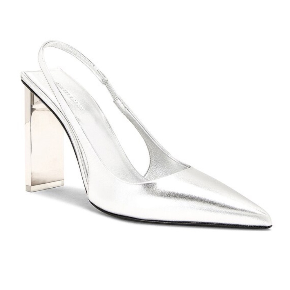 ARIELLE BARON Omen 95 Heel Chic Silver Slingback Heels 41